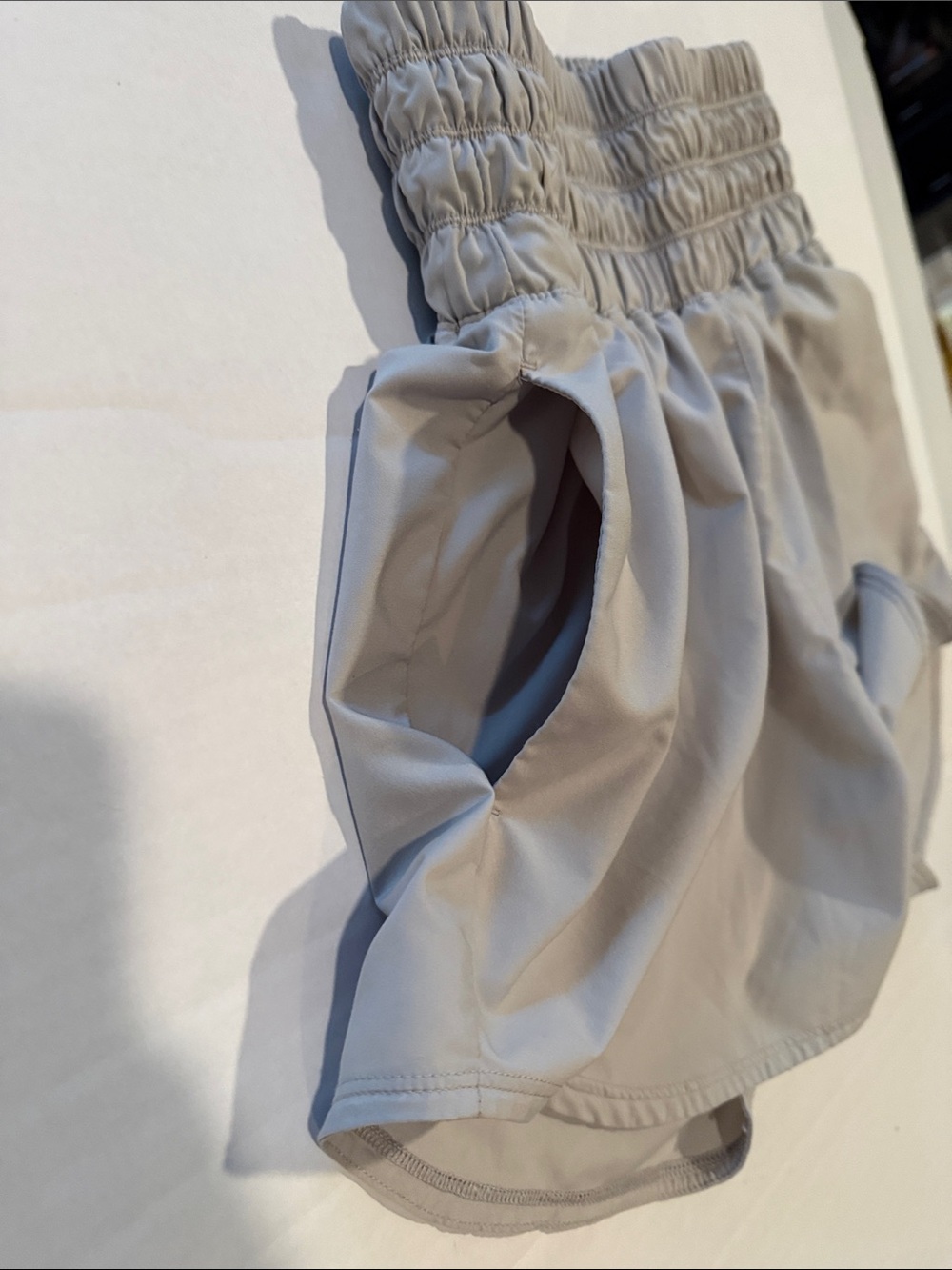 Nike Women's Smocked Waist Athletic Shorts - Grey - Picture 4 of 9
